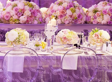 Luxury wedding ceremony with floral arch and elegant decor